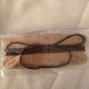 Brown wrap choker necklace